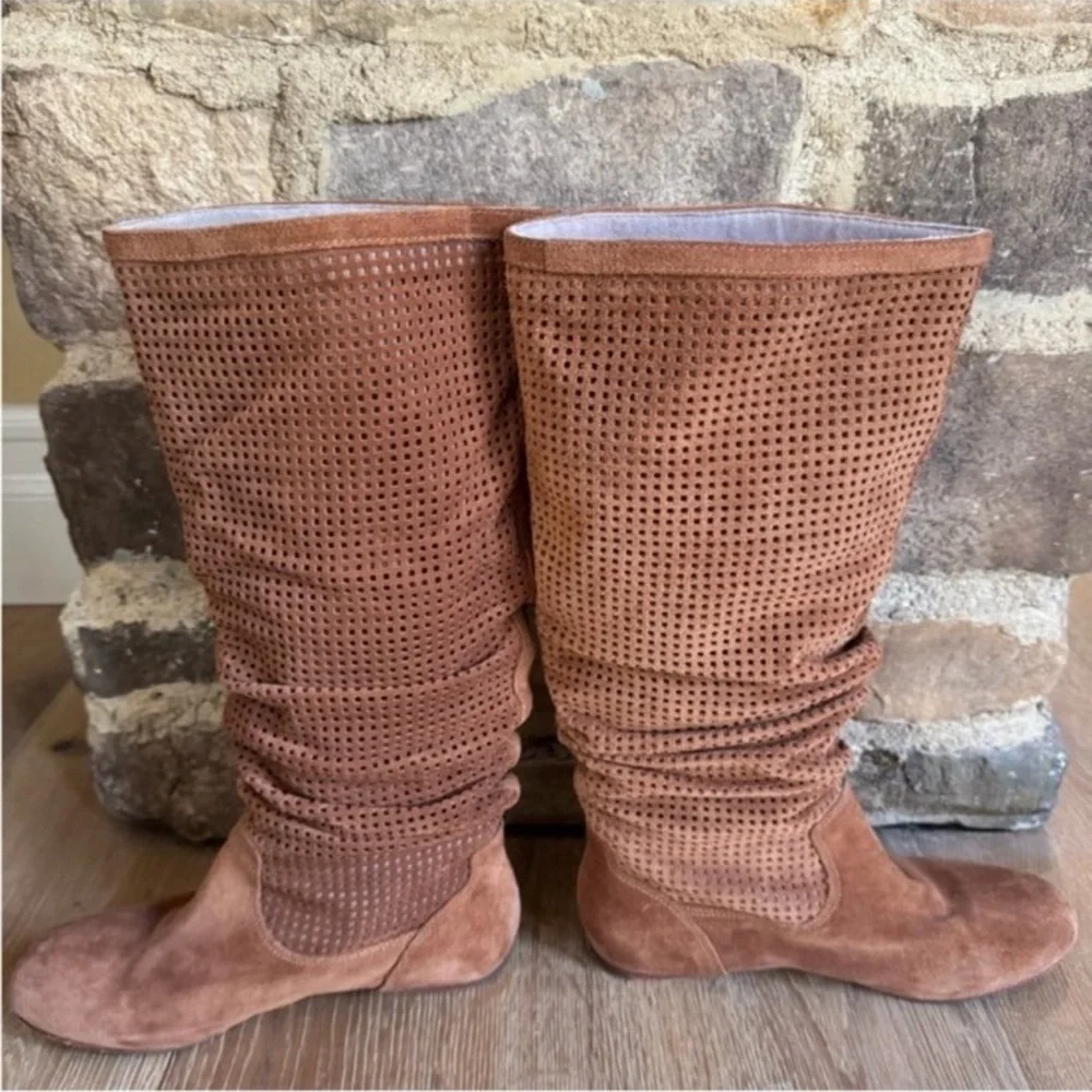🔥UGG🔥 SUEDE CHESTNUT ABILENE Knee High Slouch Boots Sz 7.5 great cond pricefirm!